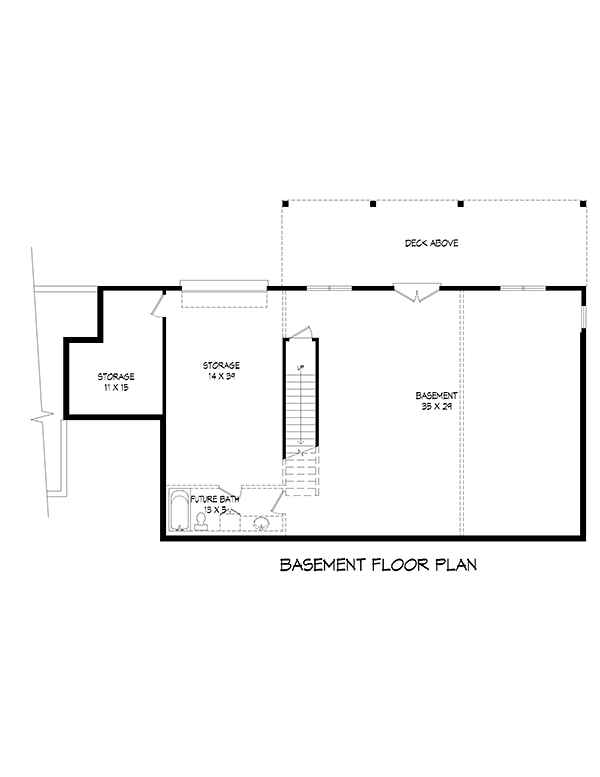 Country Southern Traditional Lower Level of Plan 51551