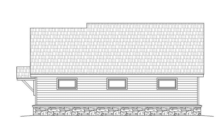 Contemporary Country Rear Elevation of Plan 51553