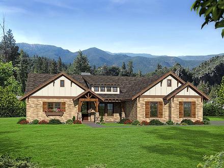 Cottage Country Craftsman Elevation of Plan 51556