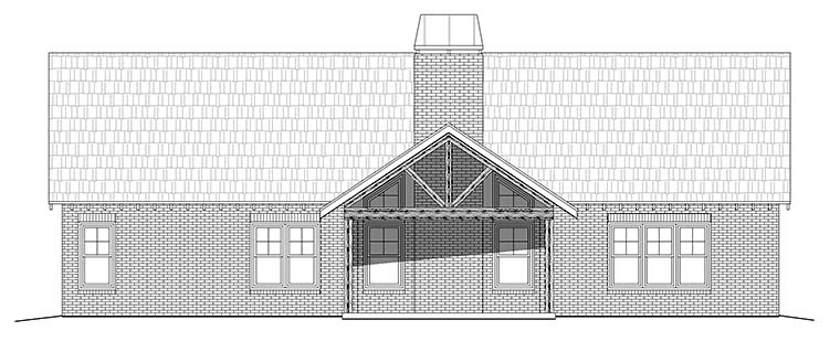 Cottage Country Craftsman Rear Elevation of Plan 51556