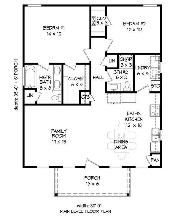 Cabin Country Ranch Traditional Level One of Plan 51561