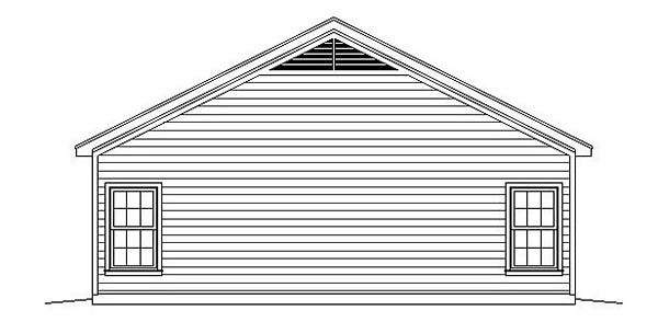 Cabin Country Ranch Traditional Rear Elevation of Plan 51561