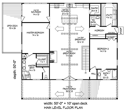 House Plan 51567 First Level Plan