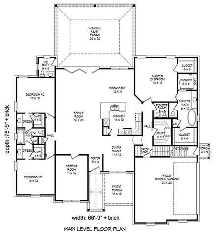 House Plan 51572 First Level Plan