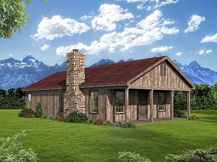 Cabin Country Southern Elevation of Plan 51574