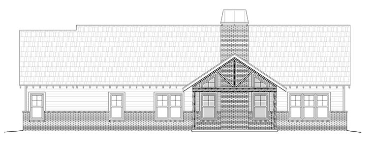 Craftsman Rear Elevation of Plan 51575