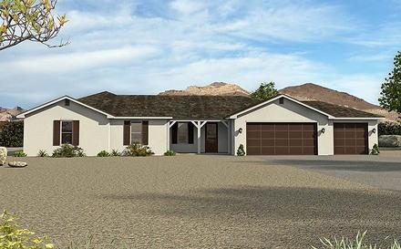 Ranch Traditional Elevation of Plan 51576