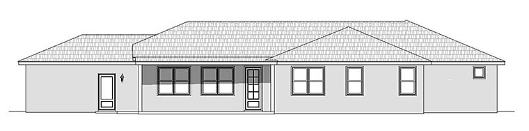 Ranch Traditional Rear Elevation of Plan 51576