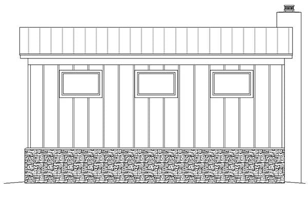 Contemporary Rear Elevation of Plan 51580