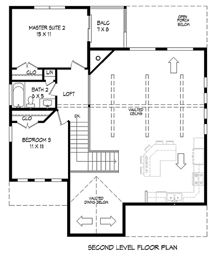 House Plan 51583 Second Level Plan