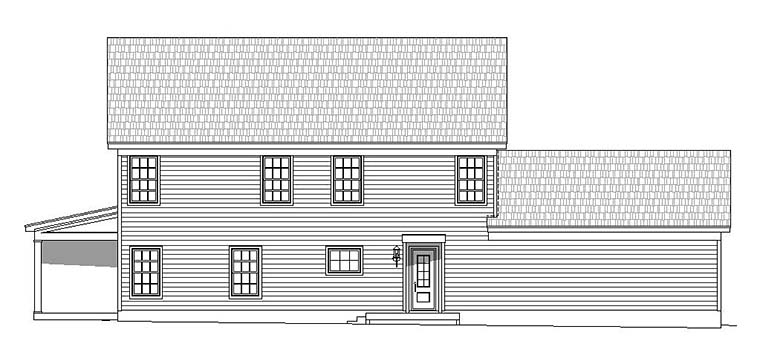 Country Traditional Rear Elevation of Plan 51584