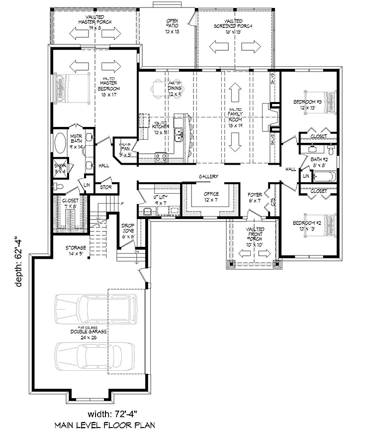 Craftsman Traditional Level One of Plan 51585