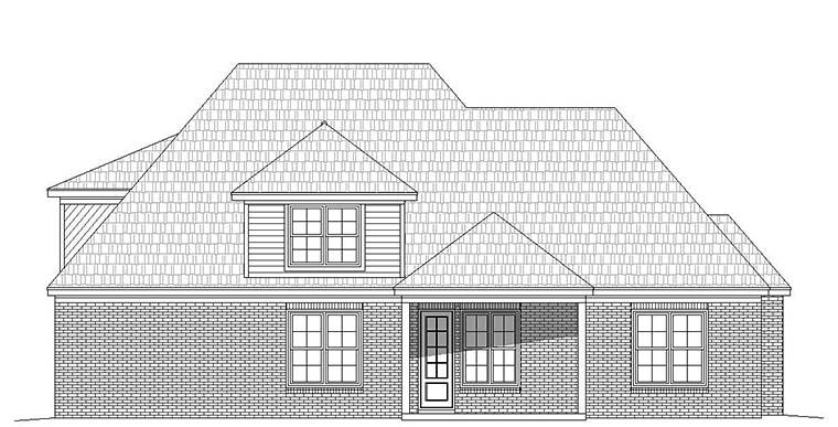 European French Country Rear Elevation of Plan 51587