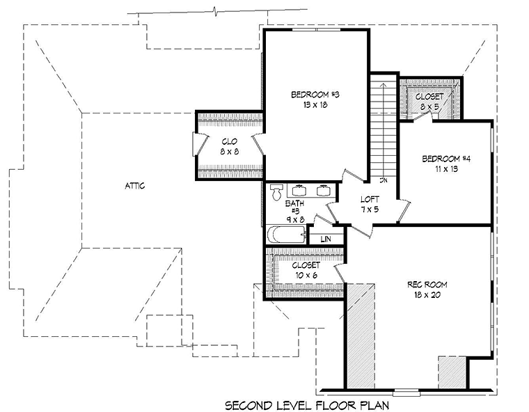 European French Country Tudor Level Two of Plan 51588