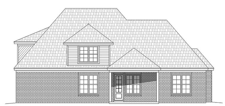 European French Country Tudor Rear Elevation of Plan 51588