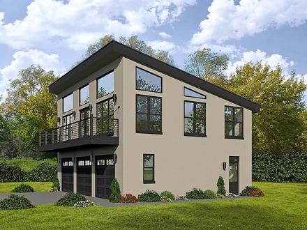 Coastal Contemporary Modern Elevation of Plan 51589