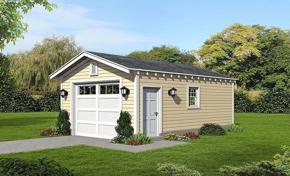 Garage Plan 51590 - 1 Car Garage Elevation