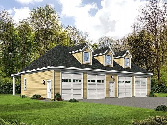 Garage Plan 51594 - 4 Car Garage Elevation