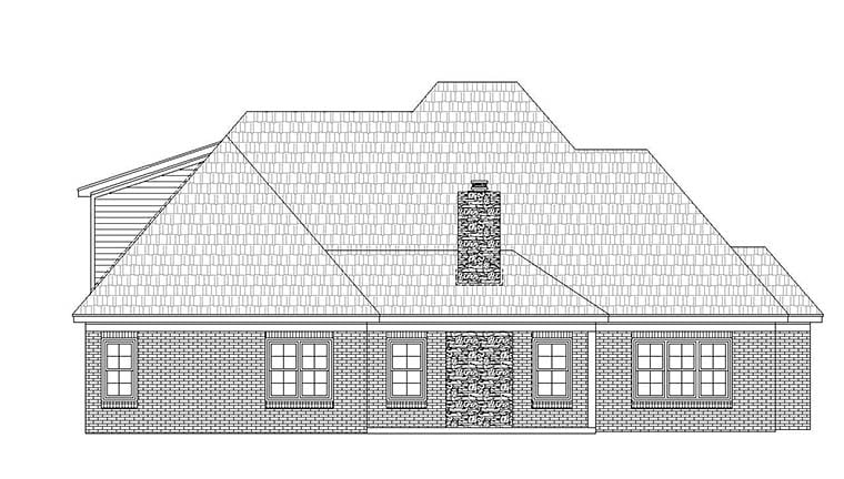 European Rear Elevation of Plan 51595