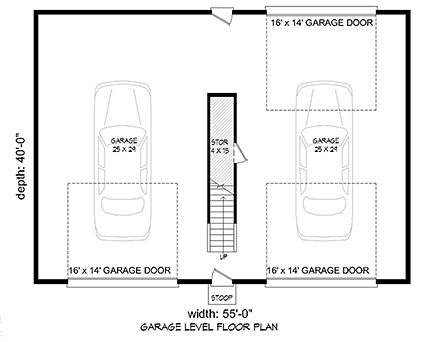 Traditional 4 Car Garage Plan 51598, RV Storage First Level Plan