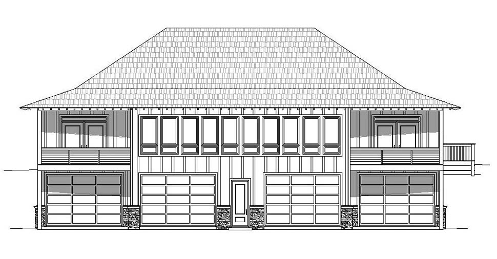 Country Southern Rear Elevation of Plan 51601