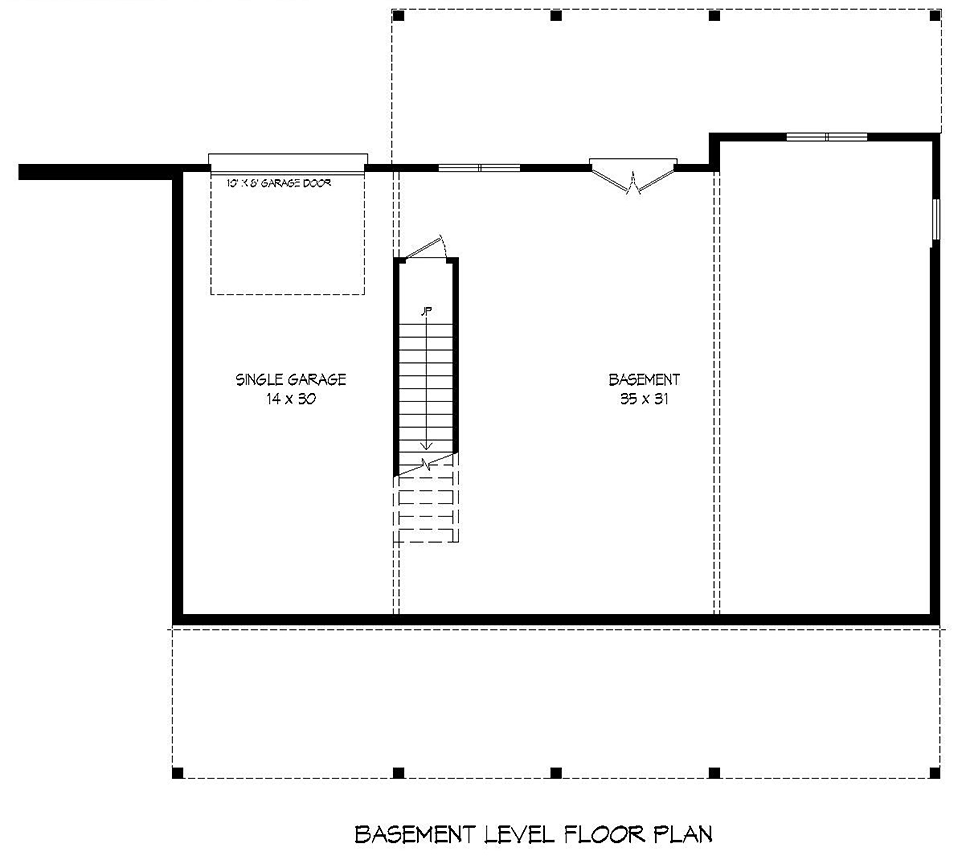 Contemporary Country Lower Level of Plan 51606