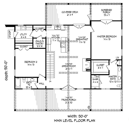 House Plan 51606 First Level Plan