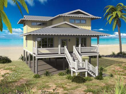 Coastal Contemporary Cottage Elevation of Plan 51611