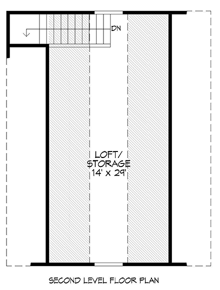 Garage Plan 51615 - 2 Car Garage Second Level Plan