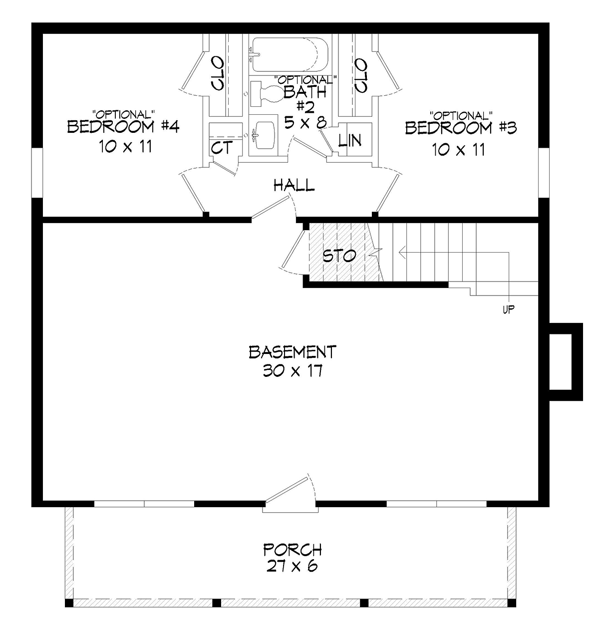 Cabin Country Lower Level of Plan 51616