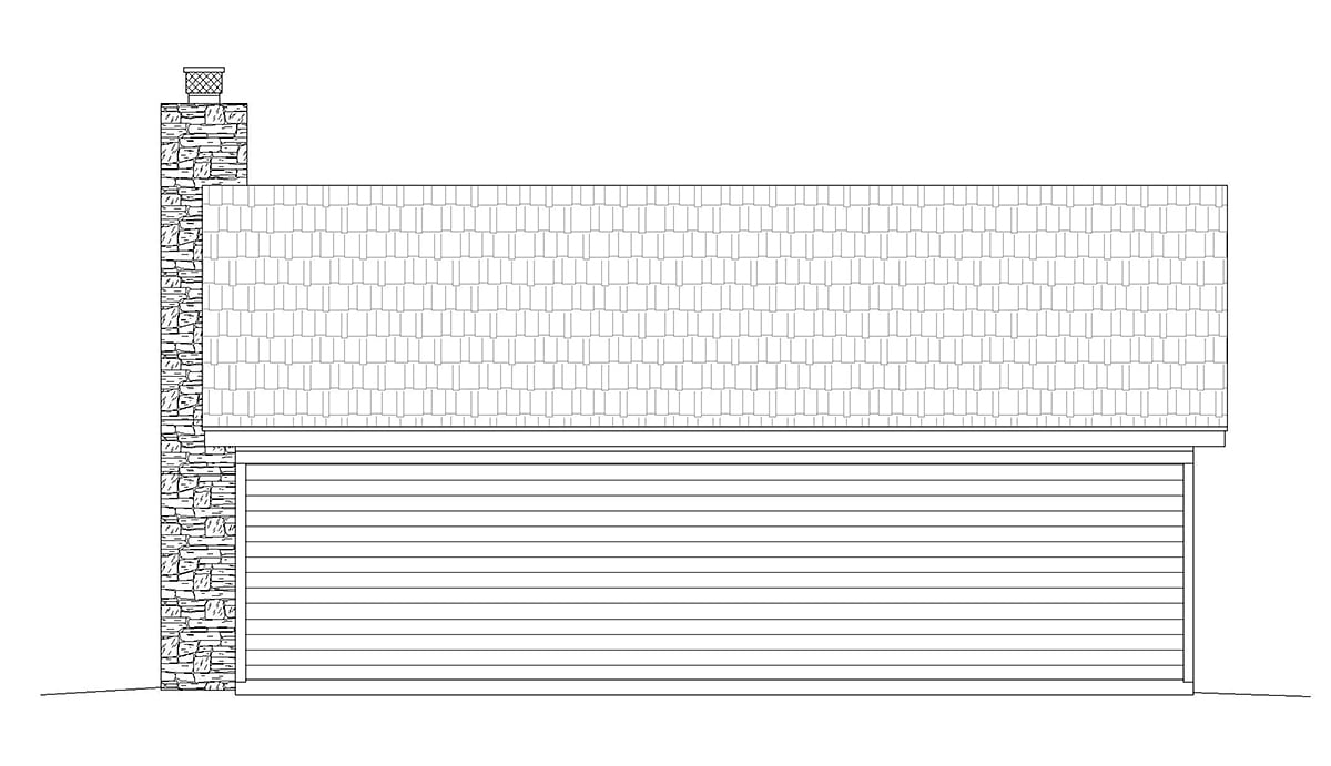 Cabin Country Rear Elevation of Plan 51616