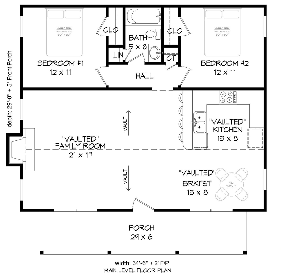 Cabin Country Ranch Southern Level One of Plan 51618