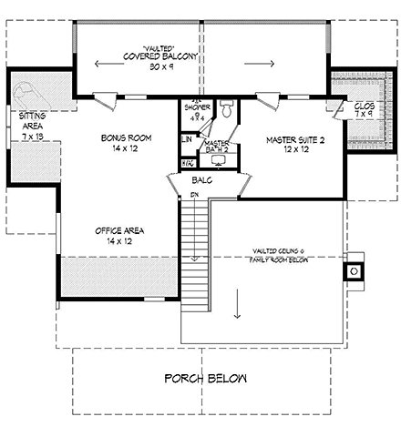 House Plan 51619 Second Level Plan