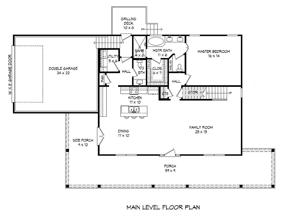 Country Farmhouse Level One of Plan 51621