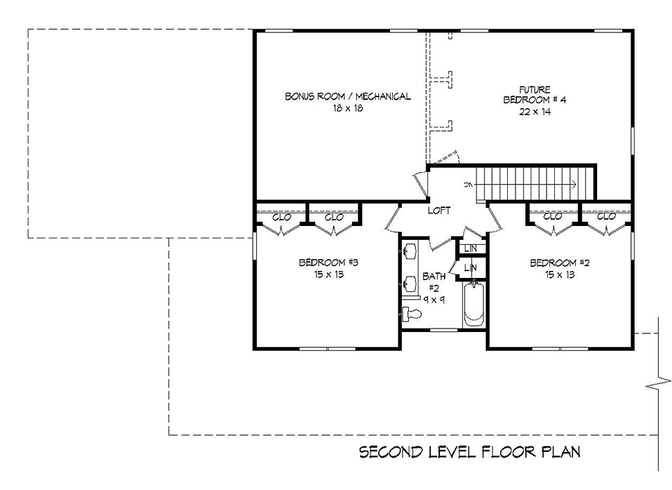 Country Farmhouse Level Two of Plan 51621