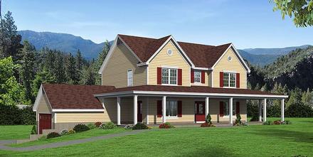 Country Farmhouse Elevation of Plan 51621