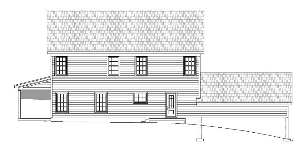 Country Farmhouse Rear Elevation of Plan 51621