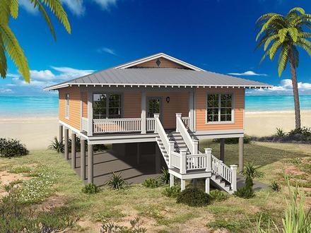 Coastal Contemporary Southern Elevation of Plan 51622