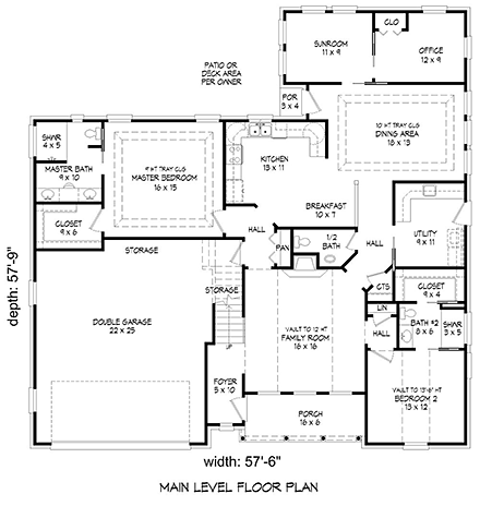 House Plan 51630 First Level Plan
