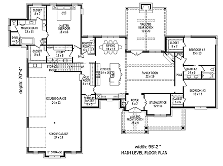 House Plan 51634 First Level Plan