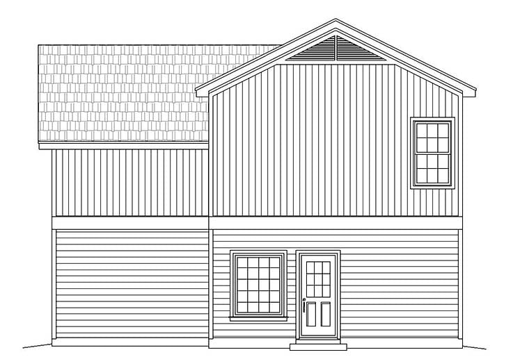 Colonial Southern Traditional Rear Elevation of Plan 51638