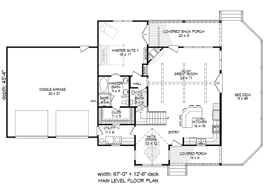 Country Traditional Level One of Plan 51643