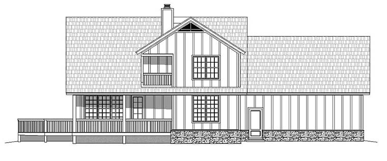 Country Traditional Rear Elevation of Plan 51643