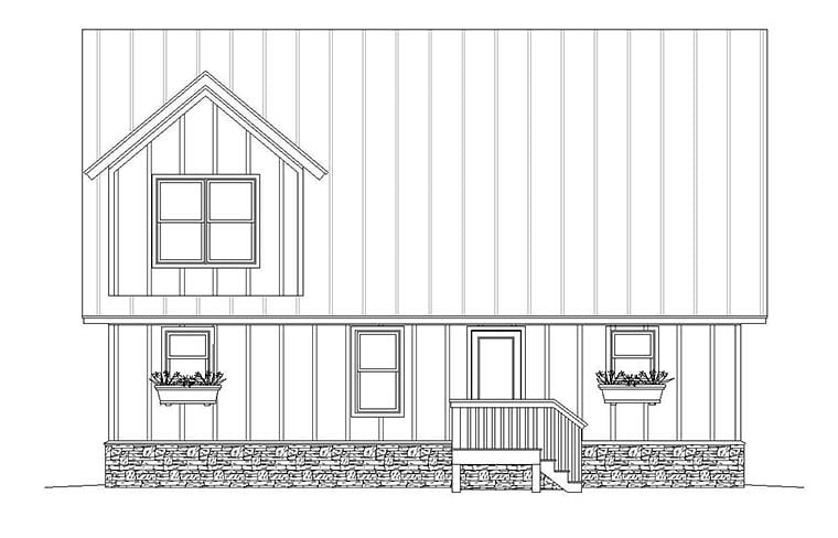Country Traditional Rear Elevation of Plan 51645
