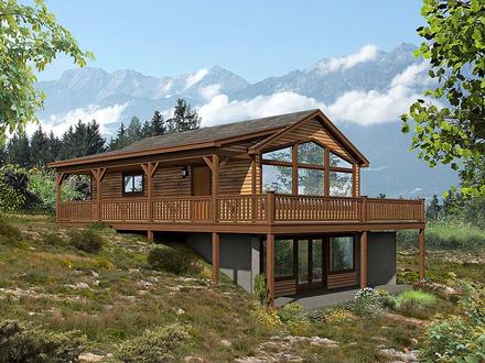 Cabin Contemporary Country Traditional Elevation of Plan 51648