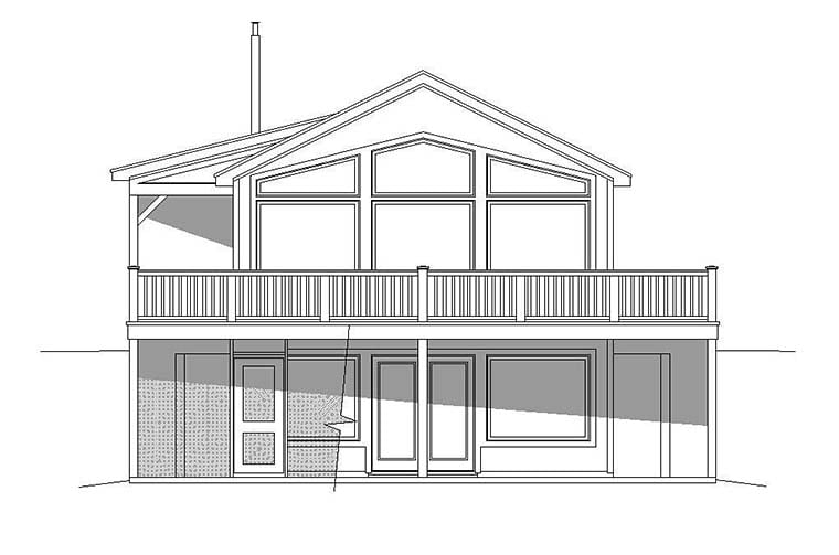 Cabin Contemporary Country Traditional Rear Elevation of Plan 51648