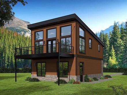 Coastal Contemporary Modern Elevation of Plan 51652