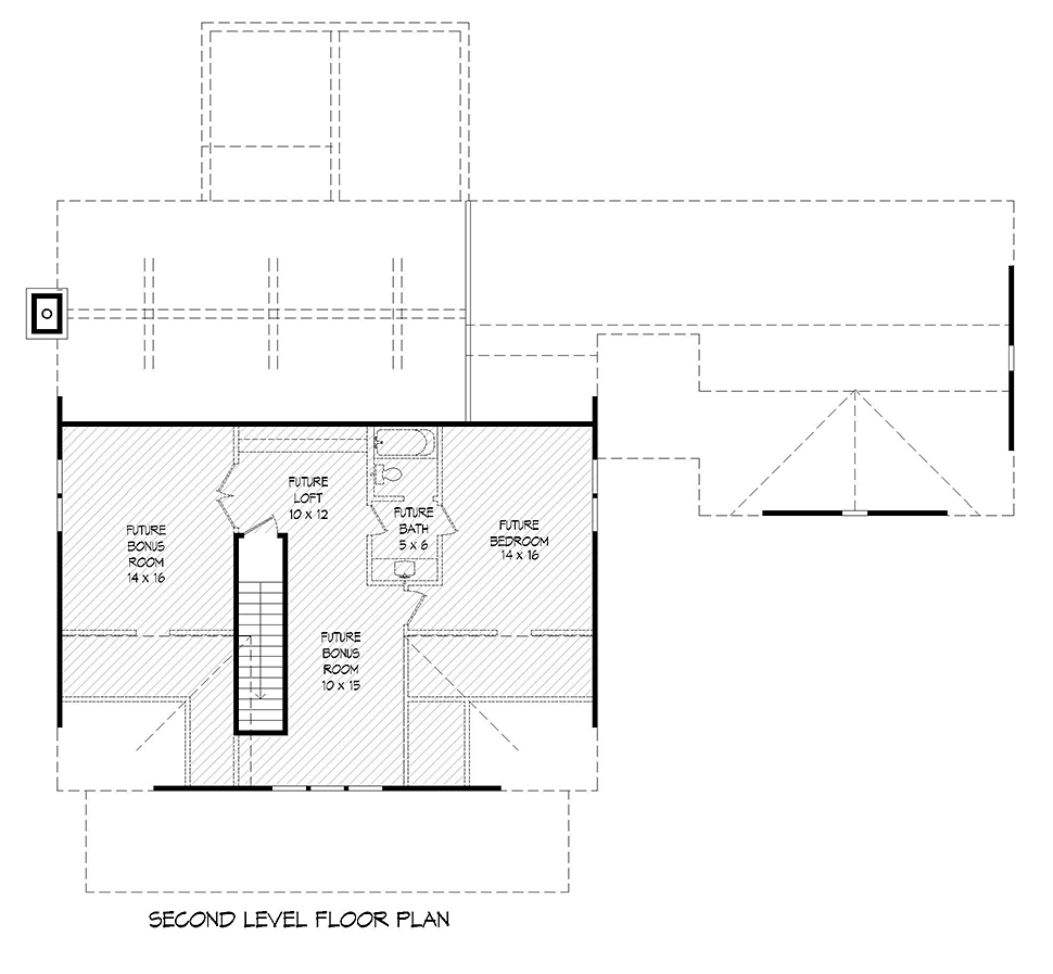 Country Farmhouse Level Two of Plan 51656