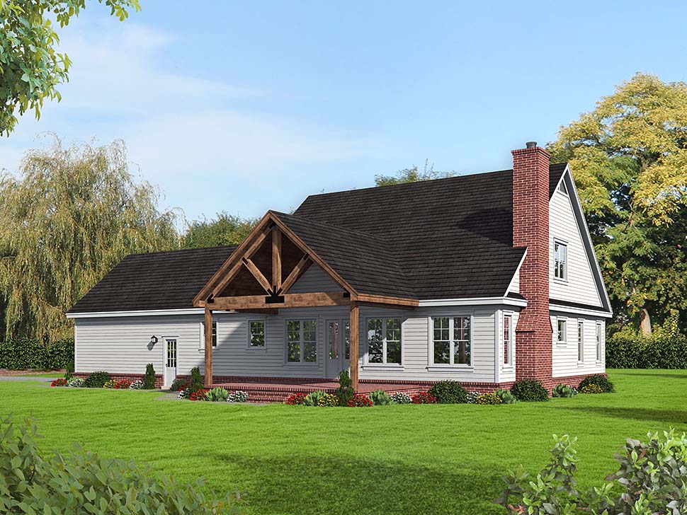 Country Farmhouse Rear Elevation of Plan 51656