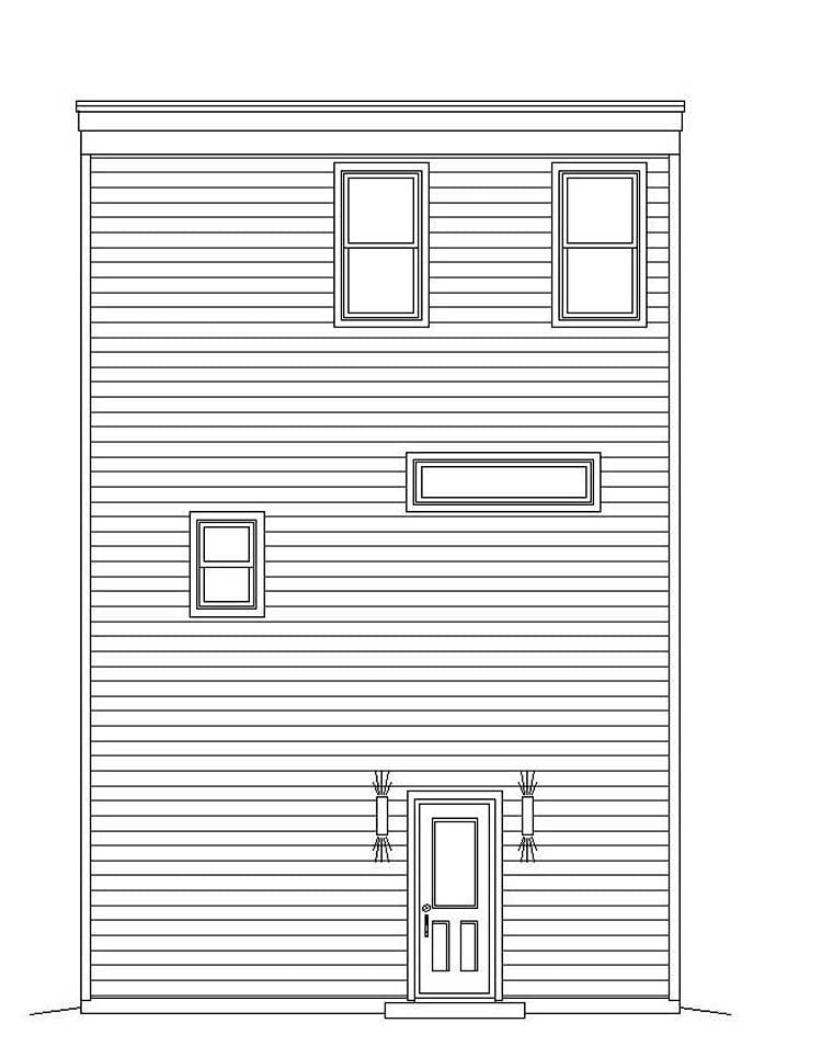 Contemporary Modern Rear Elevation of Plan 51664